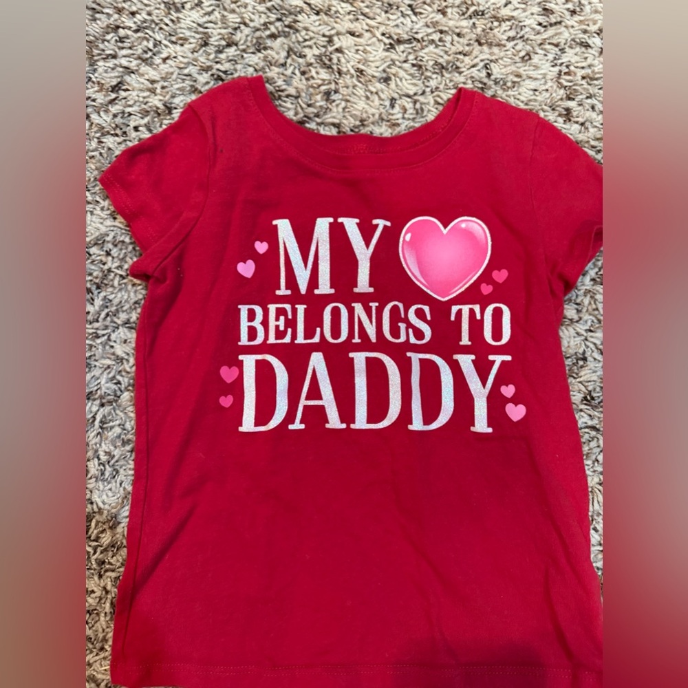 The Children's Place Red Tee - Heart and Text Design